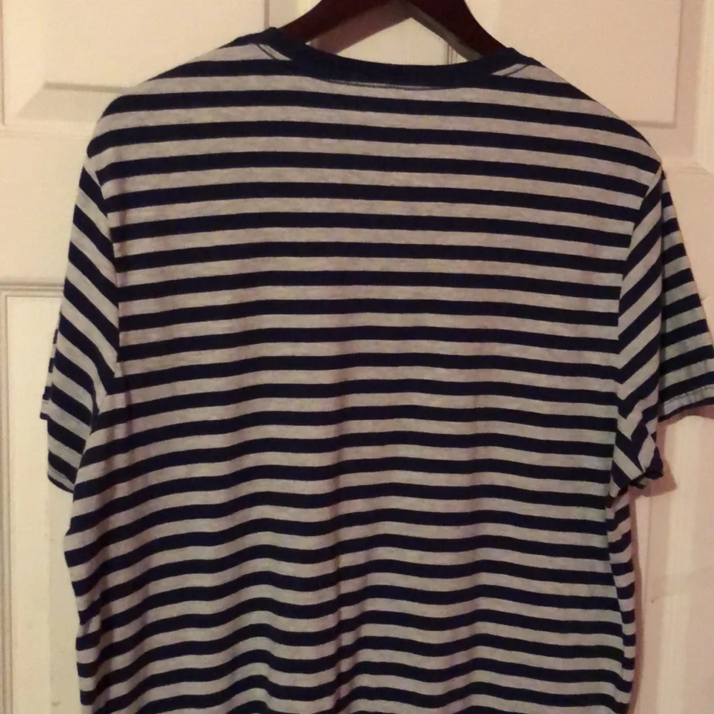 Goodfellow & Co. Gray & Blue Striped T-Shirt Mens Large L Standard Fit - Picture 9 of 12